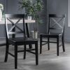 Acacia Wood Dining Chairs, Black (Set of 2)