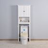 Bathroom Wooden Storage Cabinet Over-The-Toilet Space Saver with a Adjustable Shelf 23.62x7.72x67.32 inch