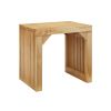 Pine Dining Bench and Table, Indoor Wood Bench for Entryway,Living Room,Kitchen and Bedroom Table and Bench Set (Nature, Bench & Table) Small