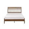 Transitional Design Eastern King Platform Bed Chestnut Finish Wood Frame Bedroom Furniture 1pc Bed in a Box