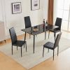 Disassemble rectangular table with arc MDF Black PVC marble surface 122*76*76cm N101