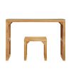 Pine Dining Bench and Table, Indoor Wood Bench for Entryway,Living Room,Kitchen and Bedroom Table and Bench Set (Nature, Bench & Table) Small