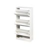 Wooden Shoe Cabinet for Entryway;  White Shoe Storage Cabinet with 3 Flip Doors 20.94x9.45x43.11 inch