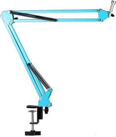 5 Core Mic Arm Adjustable Boom Microphone Stand Desk Mount Heavy Duty Brazo Para Microfono for Condenser Dynamic Mics - MS ARM BLU (Color: Blue)