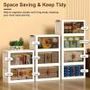 3Pcs Foldable Storage Bins with Lid Front Magnetic Door Collapsible Stackable Closet Organizer Containers with 4Pcs 360¬∞ Rotatable Wheels