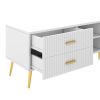 Modern TV Stand with 5 Champagne legs - Durable, stylish, spacious, versatile storage TVS up to 77"