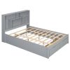 Queen Size Platform Bed with Storage Headboard and 2 Drawers