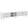 Modern TV Stand with 5 Champagne legs - Durable, stylish, spacious, versatile storage TVS up to 77"