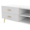Modern TV Stand with 5 Champagne legs - Durable, stylish, spacious, versatile storage TVS up to 77"