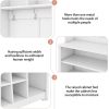 Modern Hallway Hall Tree with Metal Hooks and Storage Space, Multi-Functional Entryway Coat Rack with Shoe Cubbies